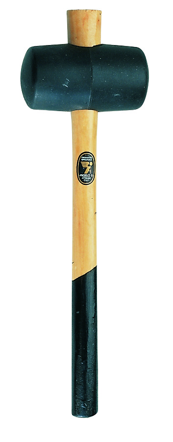 Mazzetta In Gomma Dura Con Manico In Legno