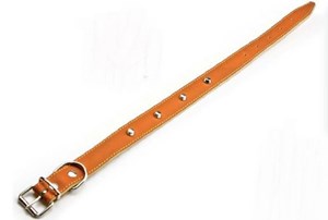 COLLARE CANE CUOIO NATURALE CON BORCHIE COLLARE CANE CUOIO NATURALE CON BORCHIE